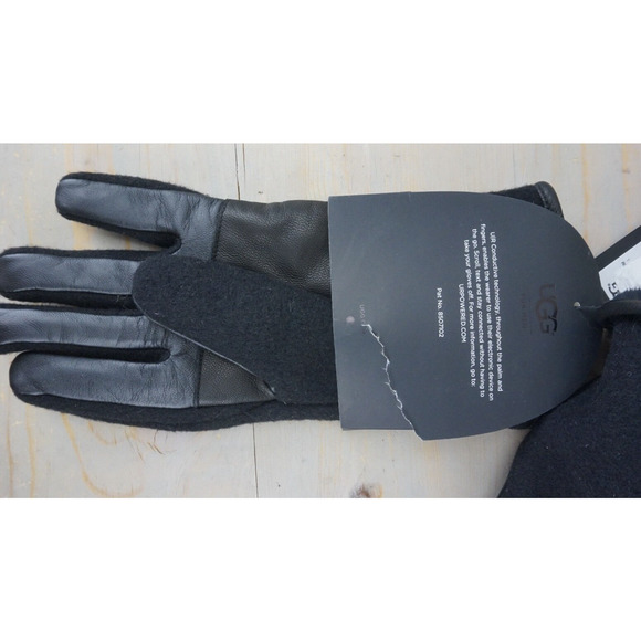 ugg mens fabric and leather smart gloves large nwt - Picture 4 of 4